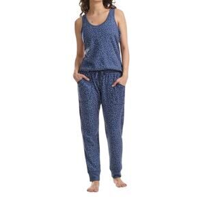 Live Love Lounge Navy Polka Dot PJ‎ Set Size Small